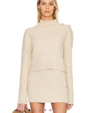 Stitches and stripes sweater miniskirt set